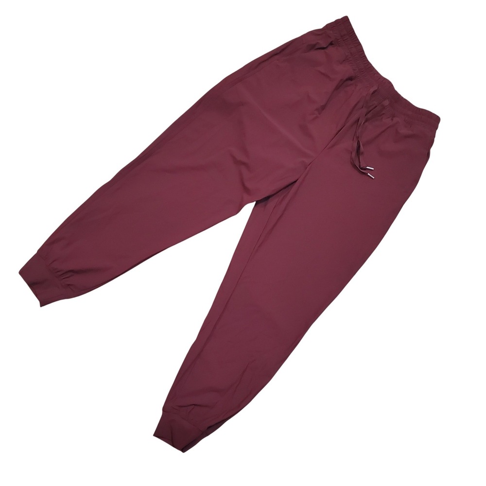 Old Navy SleekTech Go-Dry Joggers Maroon Burgundy Activewear Pants Womens Medium